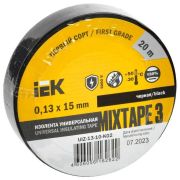 Изолента ПВХ 0.13х15мм (рул.20м) черн. IEK