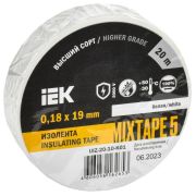 Изолента ПВХ 0.18х19мм бел. (рул.20м) IEK