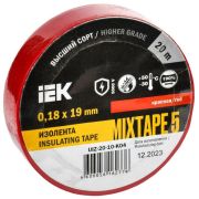 Изолента ПВХ 0.18х19мм красн. (рул.20м) IEK