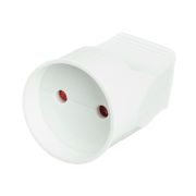 Кабельная розетка 2П б/з с з/ш 10А 250В белая TDM