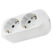 Колодка розеточная 2 гнезда 2П+З 16А 250В белая TDM