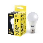 Лампа светодиодная ECO A60 11Вт грушевидная 3000К тепл. бел. E27 990лм 230-240В IEK