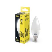 Лампа светодиодная Eco 9Вт C35 свеча 4000К нейтр. бел. E14 230В IEK