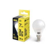 Лампа светодиодная ECO G45 7Вт шар 3000К тепл. бел. E14 630лм 230-240В IEK