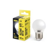 Лампа светодиодная ECO G45 5Вт шар 3000К тепл. бел. E27 450лм 230-240В IEK
