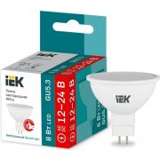Лампа светодиодная 8Вт MR16 софит 4000К нейтр. бел. GU5.3 12-24В низковольтная IEK