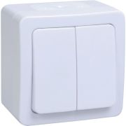 Выключатель 2-кл. ОП Гермес Plus 10А IP54 ВС20-2-0-ГПБ бел. IEK