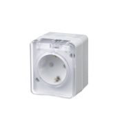 Розетка 1-м ОП AtlasDesign Profi54 16А IP54 250В с заземл. защ. шторки бел. SE