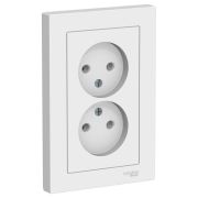 Розетка 2-м СП AtlasDesign 16А IP20 без заземл. в сборе бел. SE