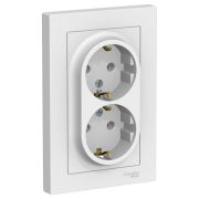 Розетка 2-м СП AtlasDesign 16А IP20 с заземл. в сборе бел. SE