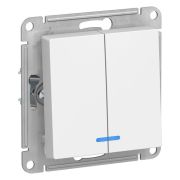 Выключатель 2-кл. СП AtlasDesign 10А IP20 (сх. 5а) 10AX с подсветкой механизм бел. SE