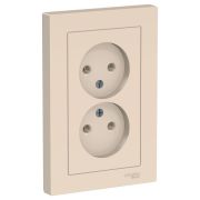 Розетка 2-м СП AtlasDesign 16А IP20 без заземл. в сборе беж. SE