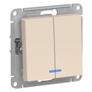 Выключатель 2-кл. СП AtlasDesign 10А IP20 (сх. 5а) 10AX с подсветкой механизм беж. SE