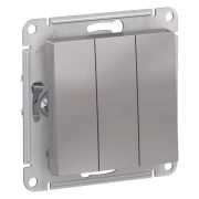 Выключатель 3-кл. СП AtlasDesign 10А IP20 (сх. 1+1+1) 10AX механизм алюм. SE