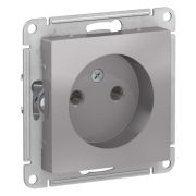 Розетка 1-м СП AtlasDesign 16А IP20 без заземл. без защ. шторок механизм алюм. SE