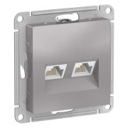 Розетка компьютерная 2-м AtlasDesign RJ45 кат.5E механизм алюм. SE