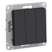 Выключатель 3-кл. СП AtlasDesign 10А IP20 (сх. 1+1+1) 10AX механизм карбон SE