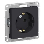 Розетка 1-м СП AtlasDesign 16А IP20 с заземл. механизм карбон SE