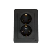 Розетка 2-м СП Blanca 16А IP20 250В с заземл. без защ. шторок антрацит SE