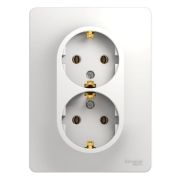 Розетка 2-м СП Glossa 16А IP20 с заземл. в сборе бел. SE