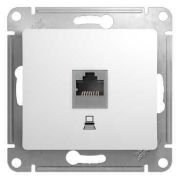 Розетка компьютерная 1-м СП Glossa RJ45 кат.5E механизм бел. SE