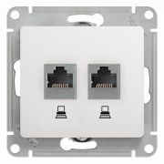 Розетка компьютерная 2-м Glossa RJ45 кат.5E механизм бел. SE