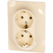 Розетка 2-м СП Glossa 16А IP20 с заземл. в сборе беж. SE