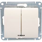 Выключатель 2-кл. СП Glossa 10А IP20 (сх. 5а) 10AX с подсветкой механизм беж. SE