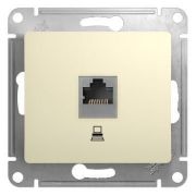 Розетка компьютерная 1-м СП Glossa RJ45 кат.5E механизм беж. SE