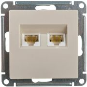 Розетка компьютерная 2-м Glossa RJ45 кат.5E механизм беж. SE