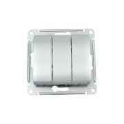 Выключатель 3-кл. СП Glossa 10А IP20 (сх. 1+1+1) 10AX механизм алюм. SE