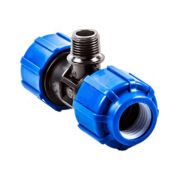 Тройник ПЭ компресс Дн20х1/2