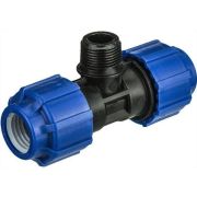 Тройник ПЭ компресс Дн25х3/4