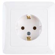 Розетка 1-м СП 1мод. Хит 16А IP20 250В с заземл. без защ. шторок бел. SE