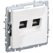 Розетка компьютерная двойная СП RJ45 кат.5E BRITE РК10-2-БрБ бел. IEK BR-K20-1-K01