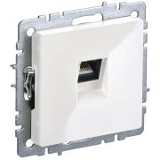 Розетка компьютерная СП RJ45 кат.5E BRITE РК10-БрБ бел. IEK BR-K10-1-K01