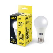 Лампа светодиодная Eco 20Вт A60 шар грушевидная 4000К нейтр. бел. E27 230В IEK