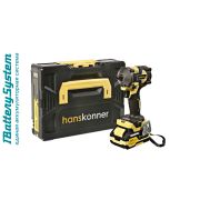 Гайковерт уд б/щ Hanskonner 18B 1BatterySystem 420Нм 1/2 2 скор 4Aч кейс HS