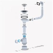 Сифон Ани 1/2*40 с гибким прямоугольным переливом мойки