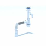 Сифон Ани 1 1/2*40 с гофрой и отводом для стиральной машины