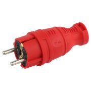 Вилка прямая V8-RED-IP44 16А IP44 з/з каучук красн. Эра