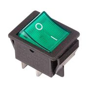 Выключатель клавишный 250В 16А (4с) ON-OFF с подсветкой зел. (RWB-502; SC-767; IRS-201-1) Rexant