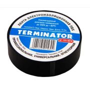 Изолента черная ПВХ, огнеупор., 0,13мм, 19мм, 18.3м Terminator