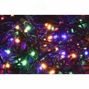 Гирлянда «Нить» 5м 50LED RGB IP20 провод зел. 230В с контроллером 8 режимов IEK