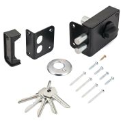 Замок накладной ЗН 1, 2 ригеля (черный) MARLOK Россия