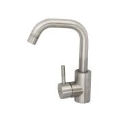 Смеситель нержавеющая сталь однорычажный, РК, для кухни, крепление гайка, картридж 40мм