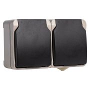 Розетка Сатурн 2-ая с/з SMARTBUY графит