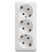 Розетка тройная открытой установки с заземлением без шторок 16А 250B, белый ЭТЮД