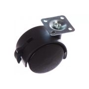 Колесная опора  Д=40мм  на площадке со стопором (25кг) черная