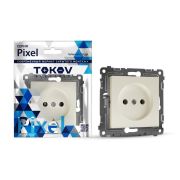 Розетка 1-м СП Pixel 16А IP20 без заземл. механизм беж. TOKOV ELECTRIC